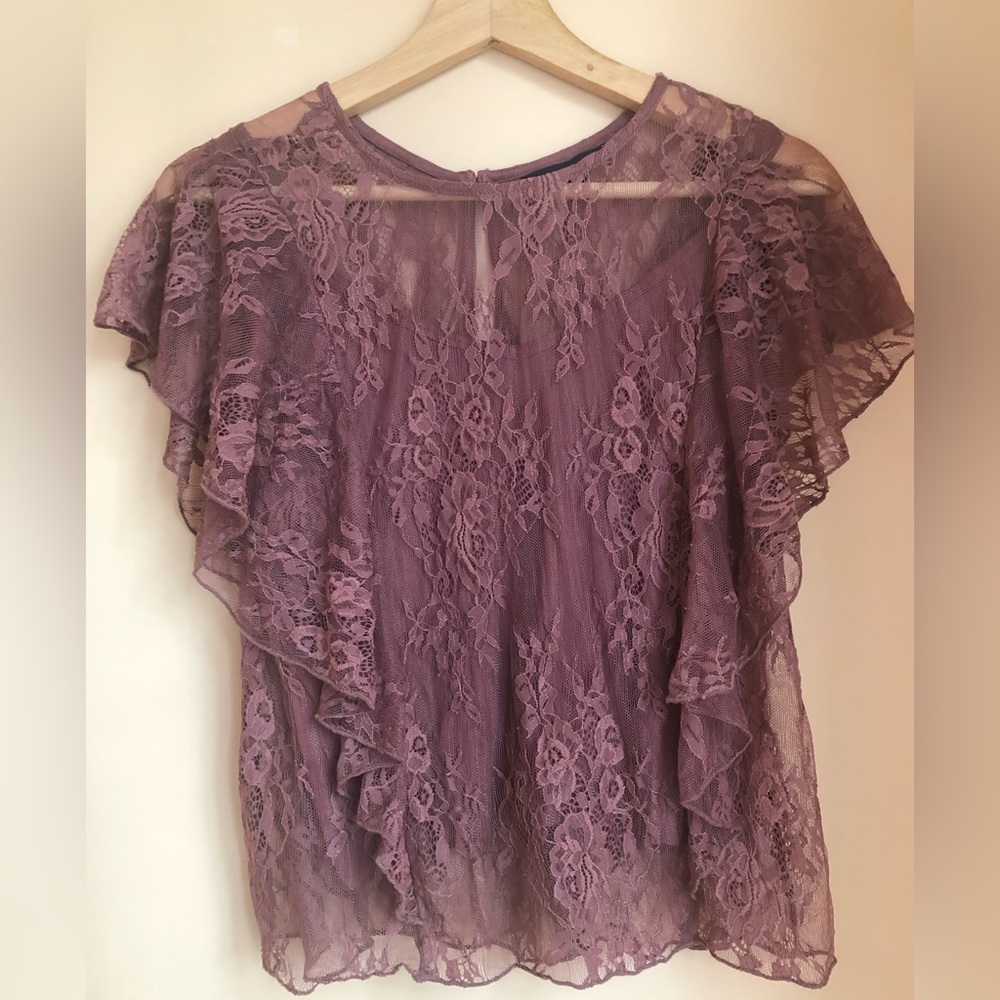 🌟⭐️ NEW beautiful  tulle top with cotton under tank top for parties and outings
